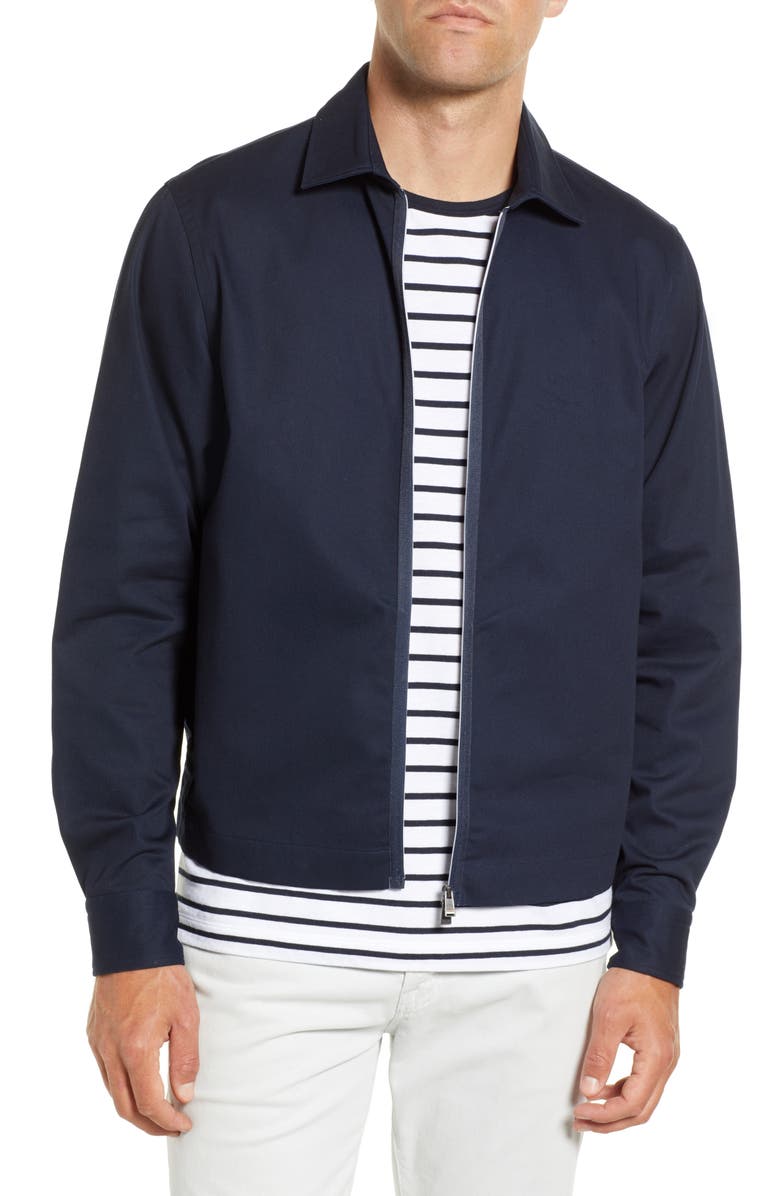 BOSS Hugo Boss Leroy Zip Front Cotton Shirt, Main, color,