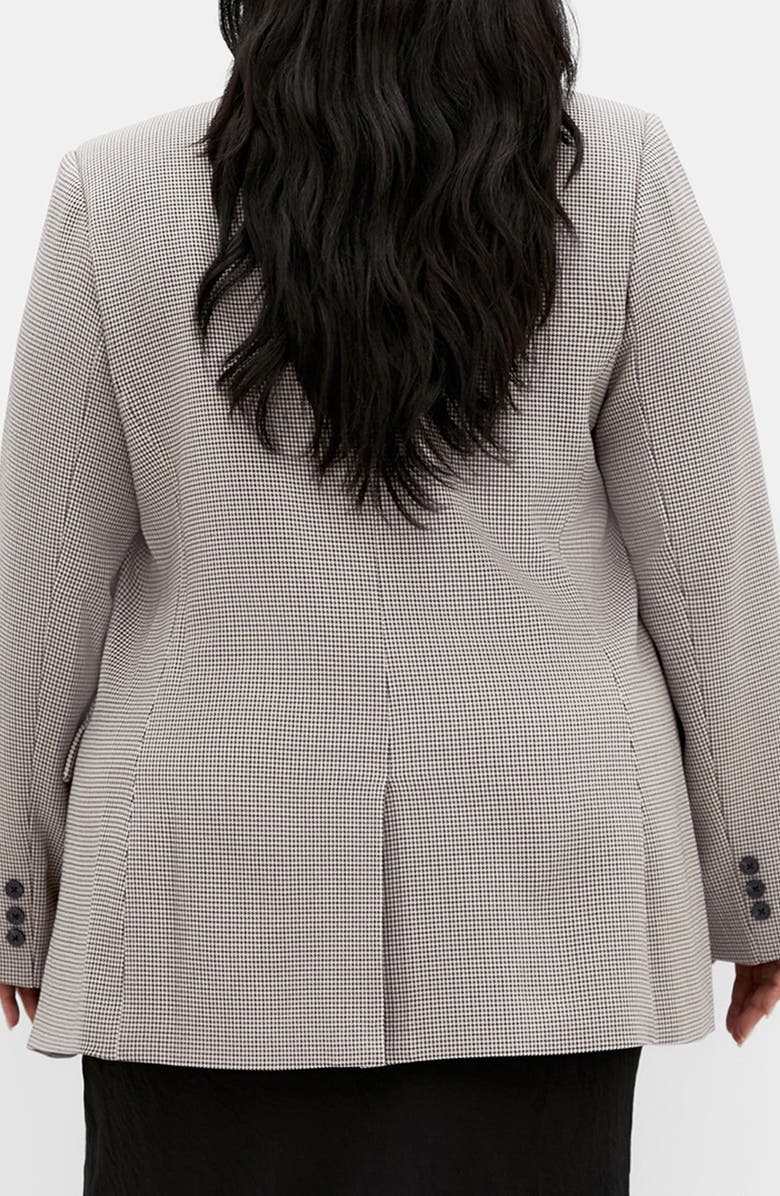 City Chic Hailey Houndstooth Double Breasted Blazer, Alternate, color, 