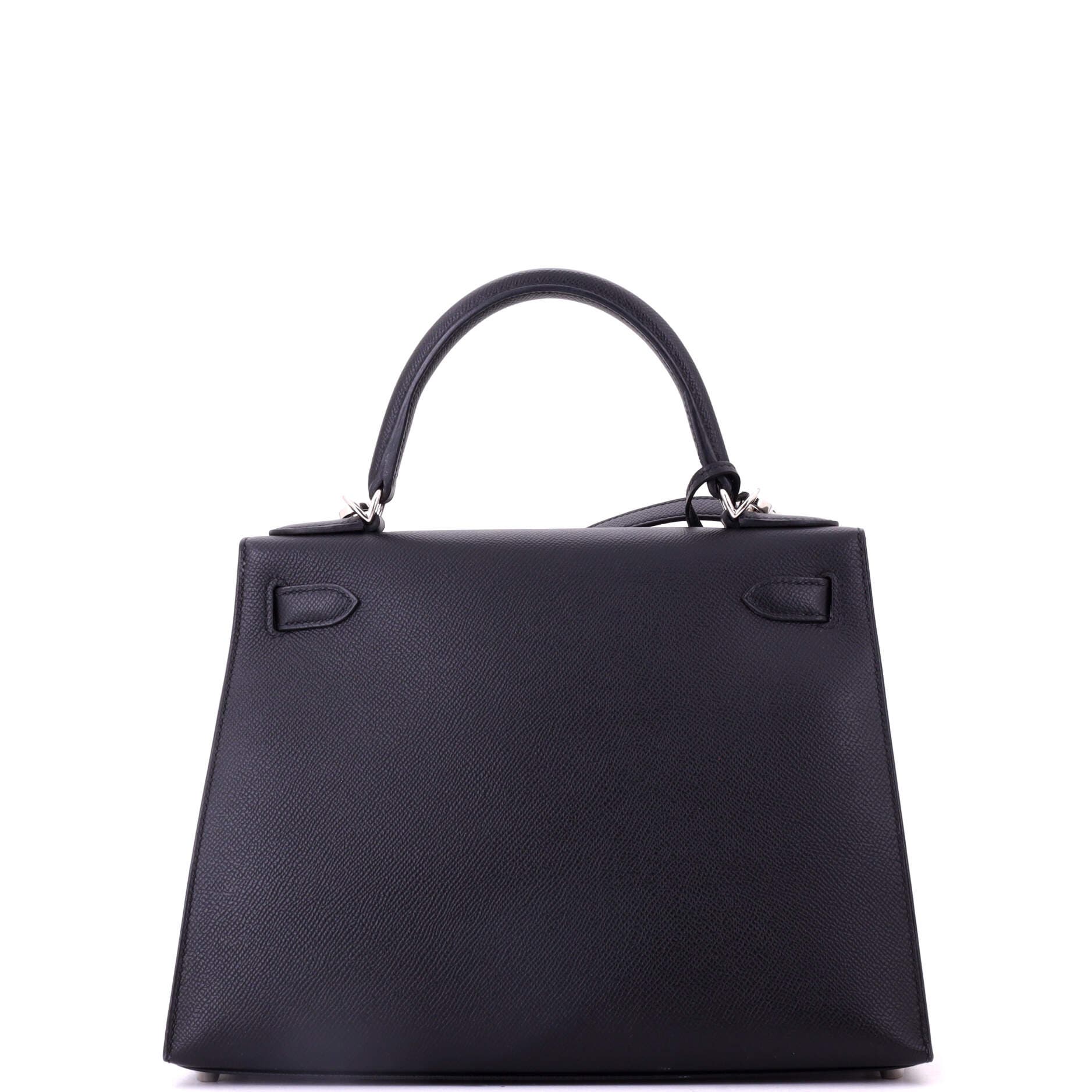 Pre-Owned Hermes Kelly Handbag Black Epsom with Palladium Hardware 28, Alternate, color, Noir