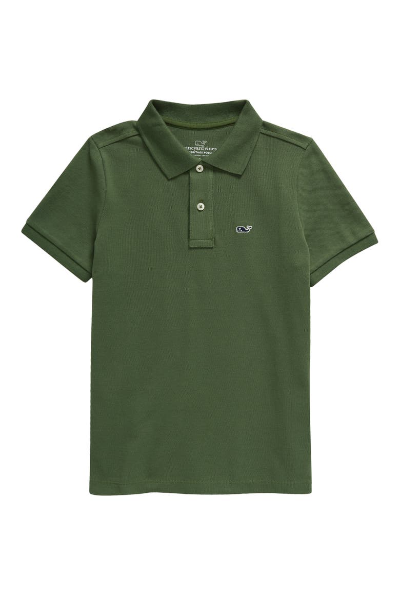 Kids' Heritage Cotton Piqué Polo, Main, color, CYPRESS