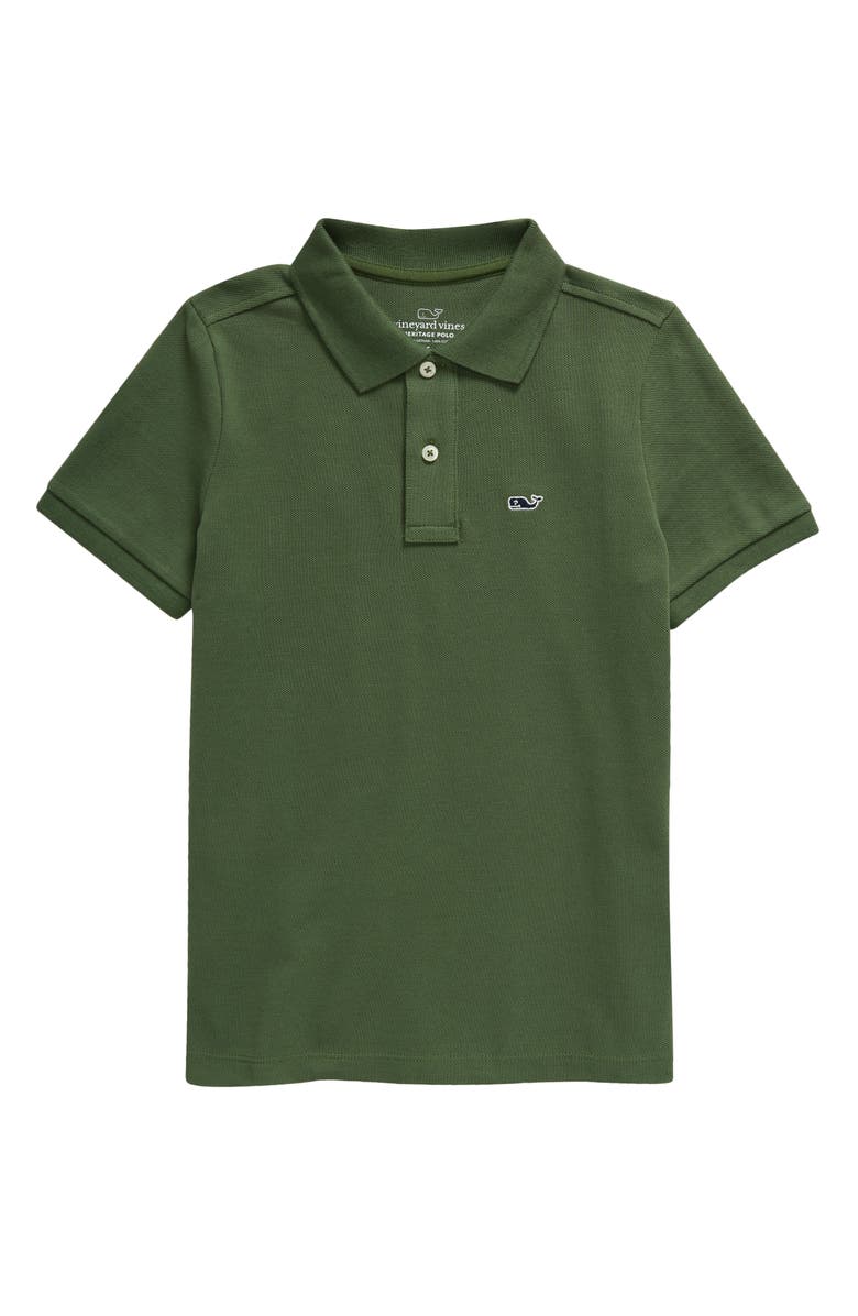 vineyard vines Kids' Heritage Cotton Piqué Polo, Main, color, Cypress