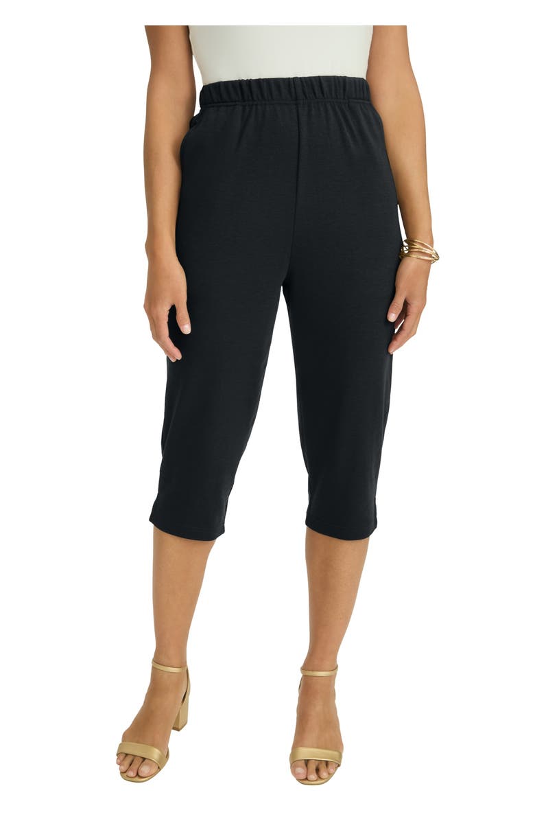 Jessica London Soft Ease Capri, Main, color, Black
