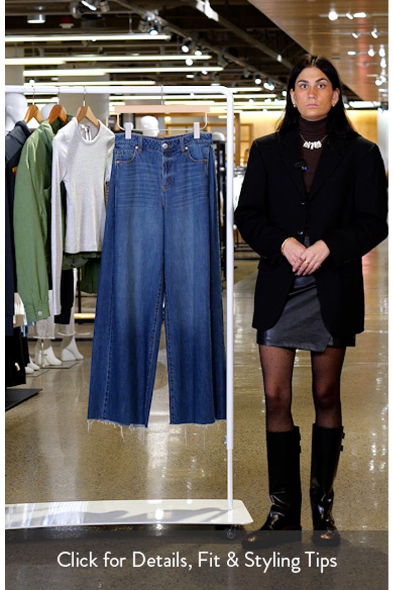 Raw Hem High Waist Wide Leg Jeans video