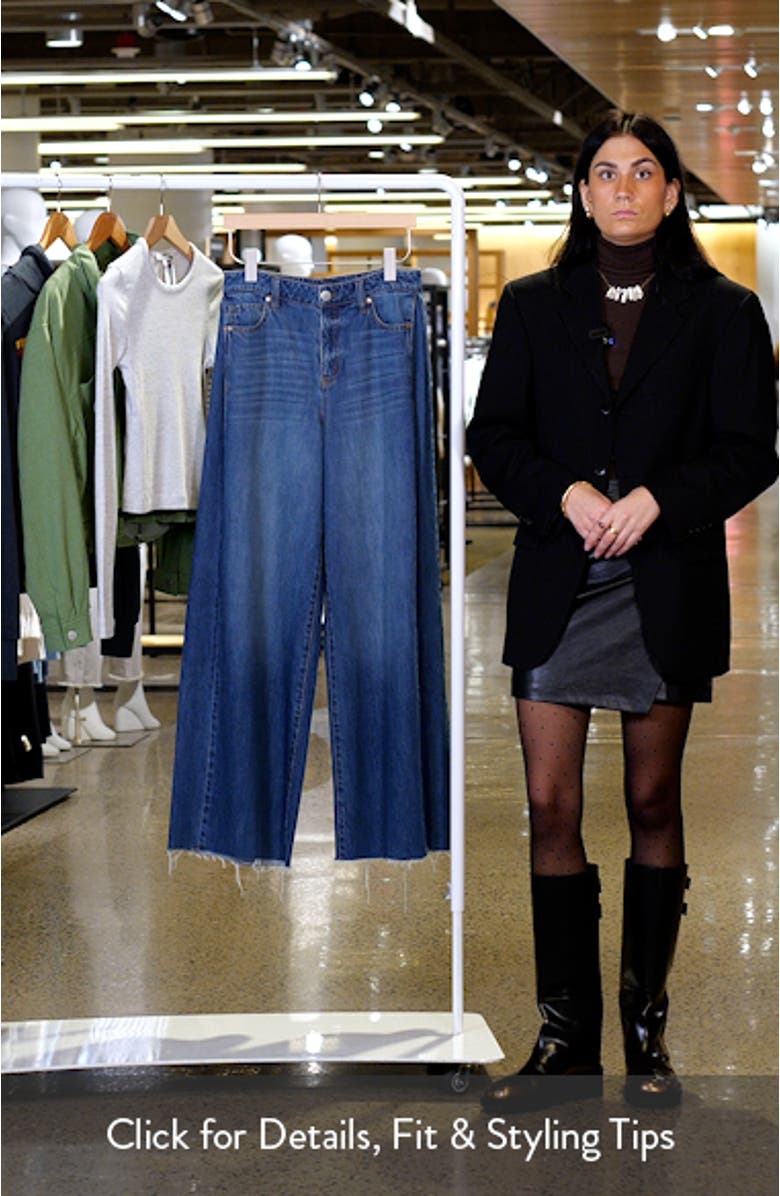 Raw Hem High Waist Wide Leg Jeans, sales video thumbnail