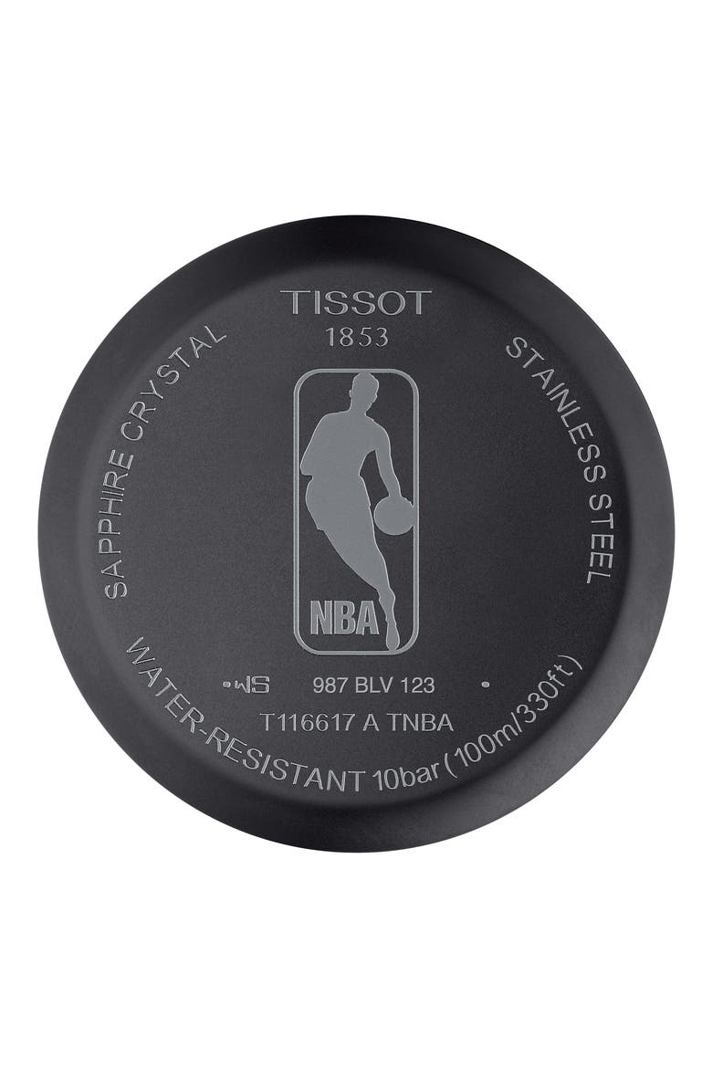 Chrono XL NBA Leather Strap Watch, 45mm, Alternate, color, BLACK/ BURGUNDY