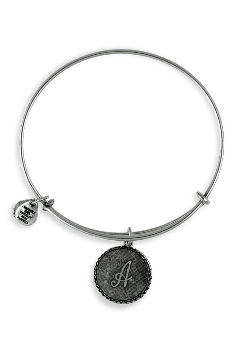 Script Initial Expandable Wire Bangle, Main, color, A