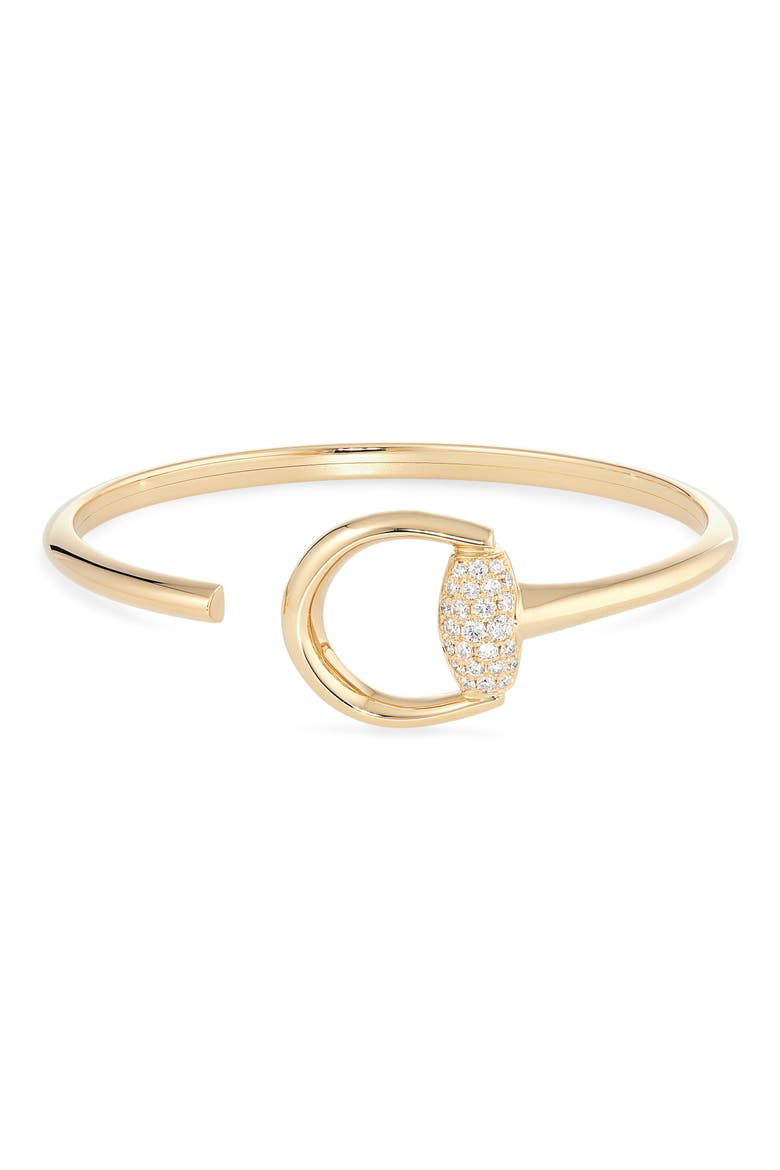 Demi Pavè Horsebit Bangle, Main, color, GOLD
