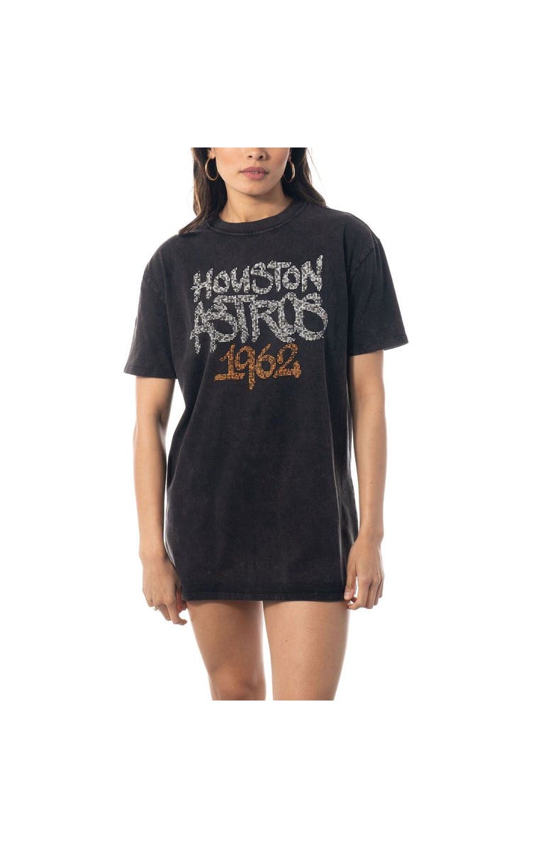 THE WILD COLLECTIVE Women's The Wild Collective Black Houston Astros T-Shirt Dress, Alternate, color, Black