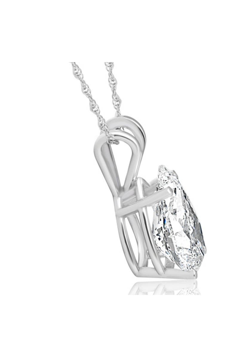 Bliss Diamond 3 Ct Pear Shape Solitaire Lab Grown Diamond Pendant 14k Gold Necklace, Alternate, color, 14K White Gold