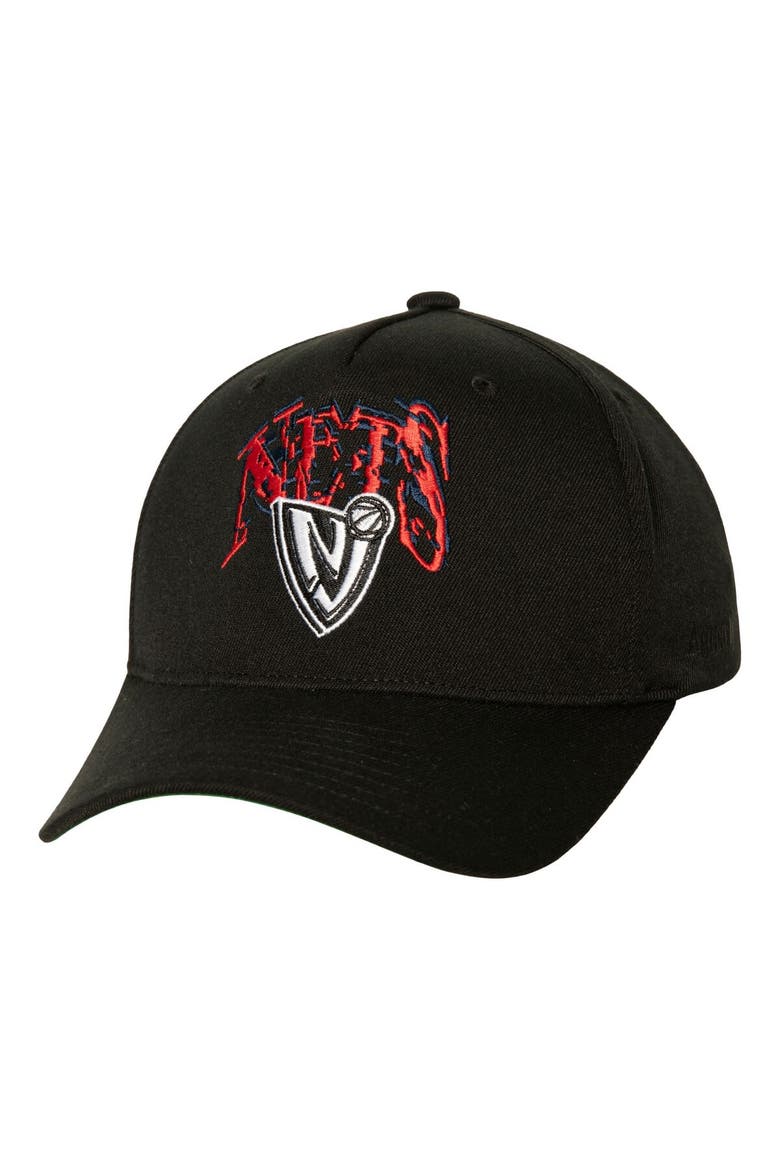 Men's  Black New Jersey Nets SUGA x NBA by Mitchell & Ness Capsule Collection Glitch Stretch Snapback Hat, Main, color, Black
