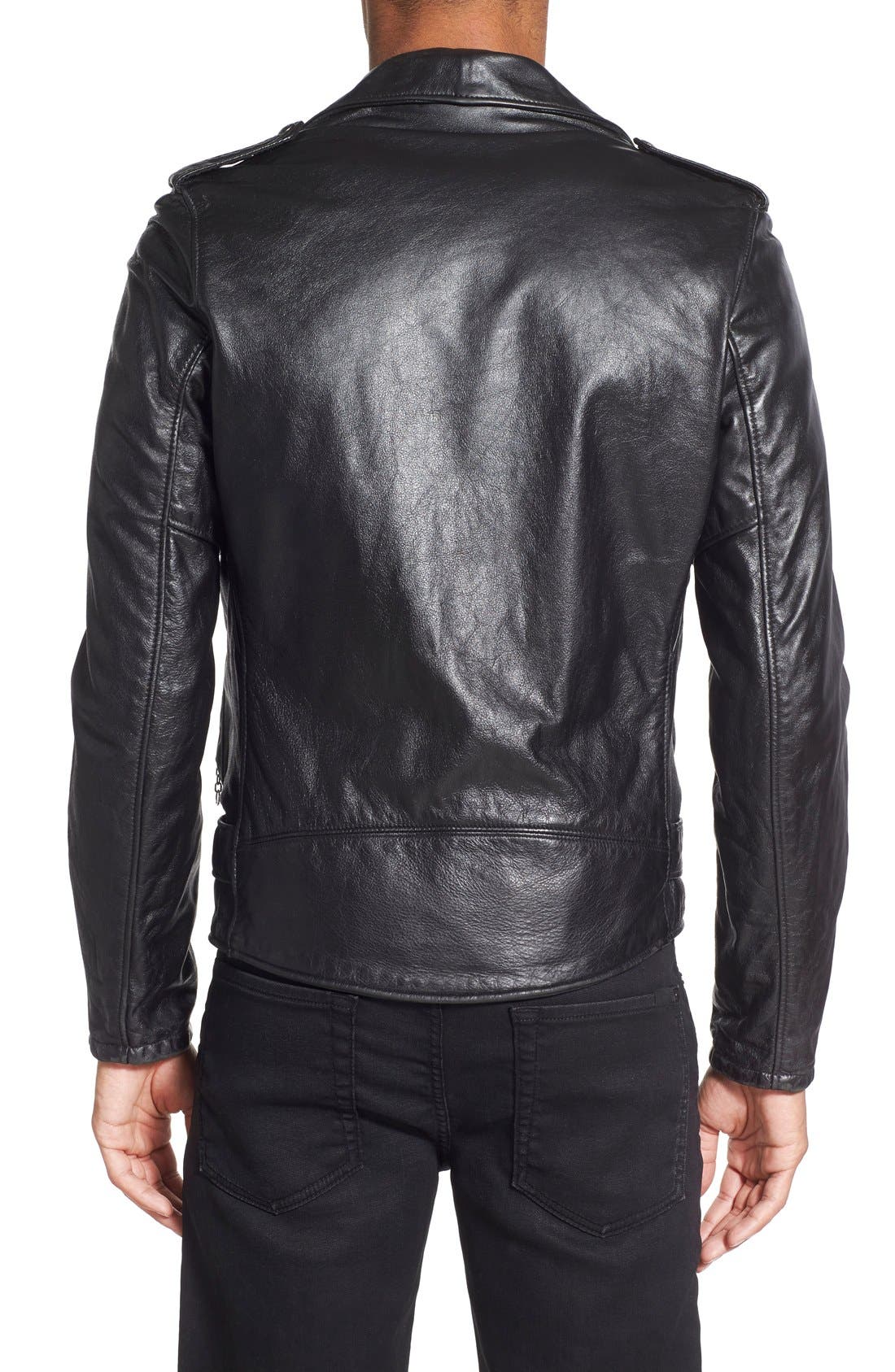 Schott NYC Hand Vintaged Cowhide Leather Motorcycle Jacket — фото 8