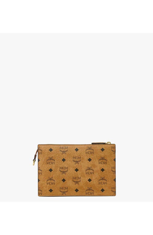 Mcm Aren Standing Crossbody Pouch In Brown