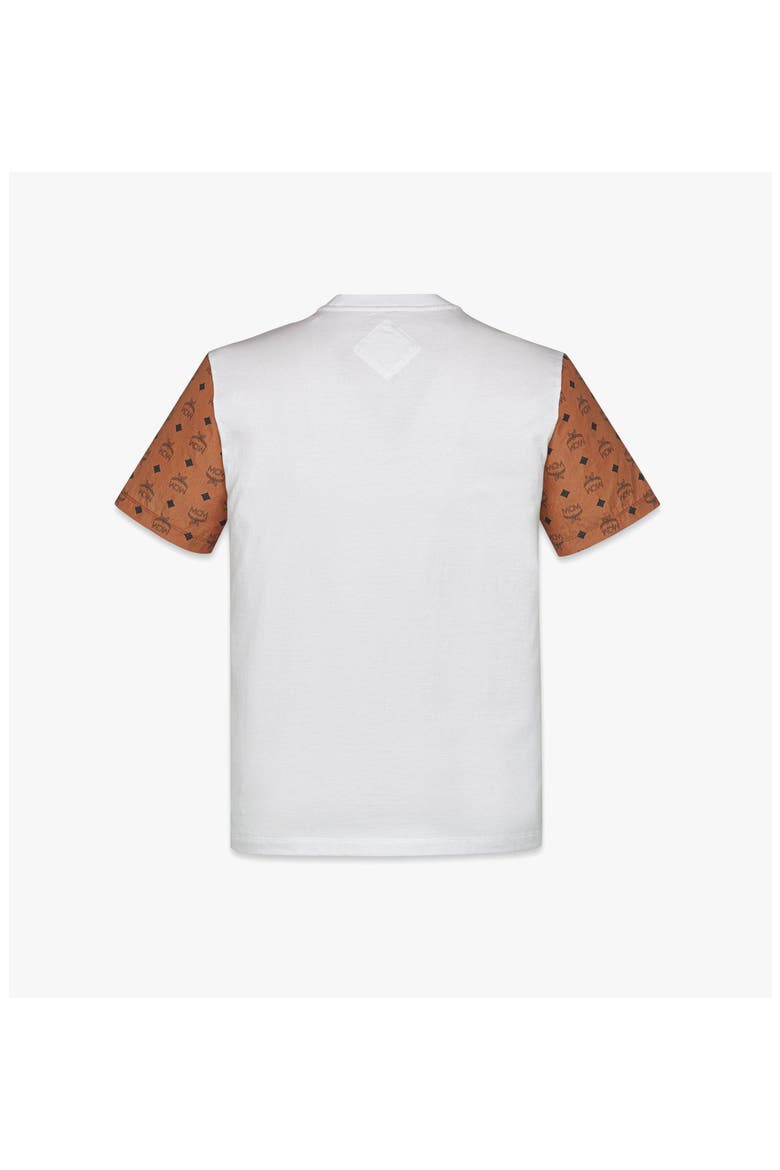 Logo T-Shirt in Cotton and Monogram ECONYL®, Alternate, color, White