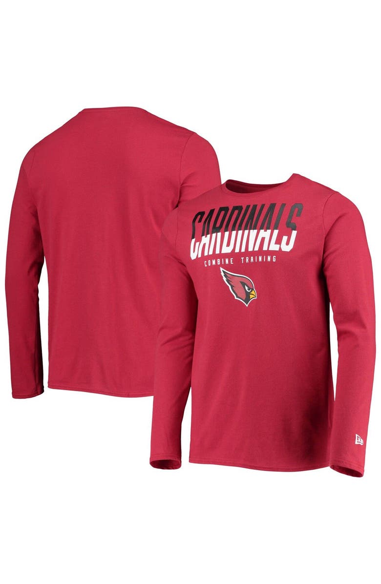 New Era Men's New Era Cardinal Arizona Cardinals Combine Authentic Split Line Long Sleeve T-Shirt, Main, color, 