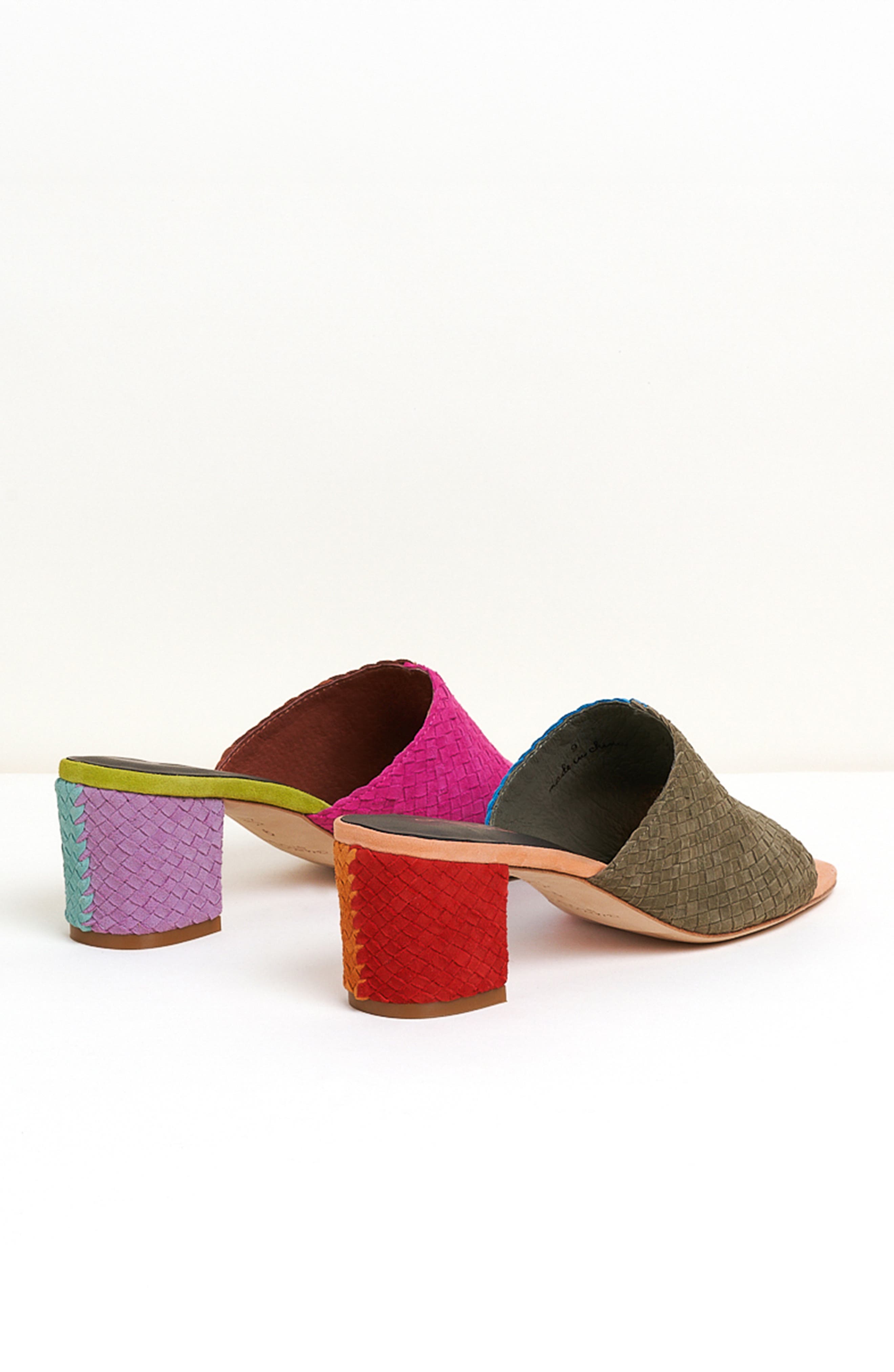 Charlotte Stone Lenu Mismatch Woven Slide Sandal, Alternate, color, Nassau