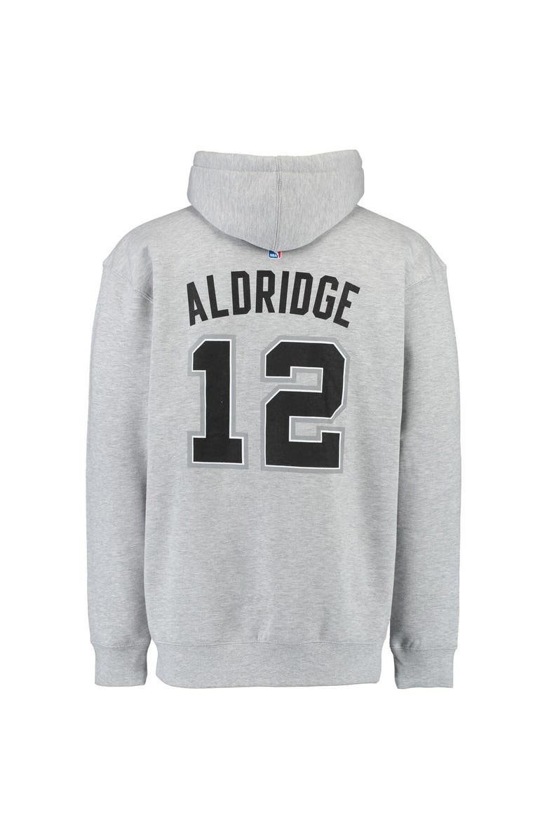 adidas Men's adidas LaMarcus Aldridge Gray San Antonio Spurs Name & Number Pullover Hoodie, Alternate, color, 