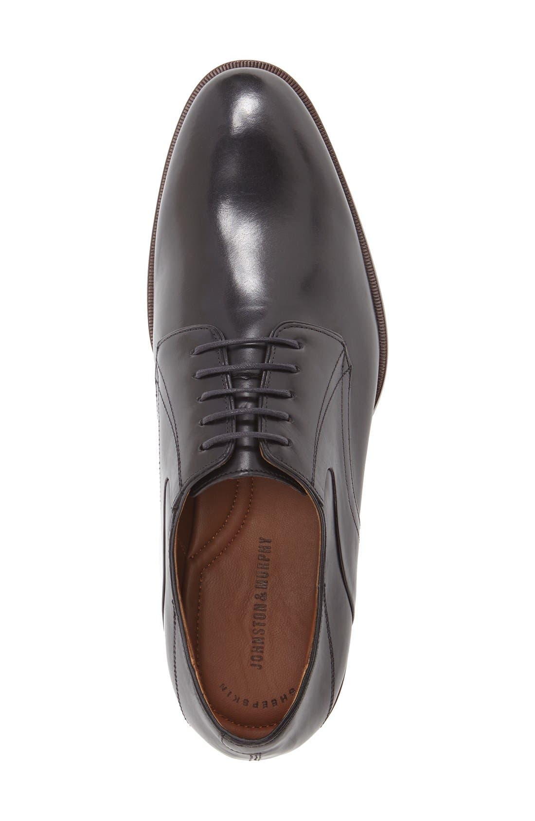 'Nolen' Plain Toe Derby, Alternate, color, BLACK