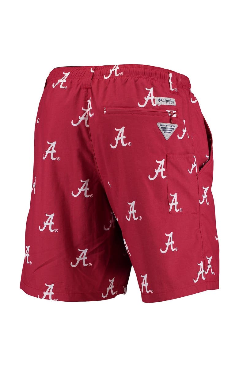 Columbia Men's Columbia PFG Crimson Alabama Crimson Tide Backcast II 8" Omni-Shade Hybrid Shorts, Alternate, color, Crimson