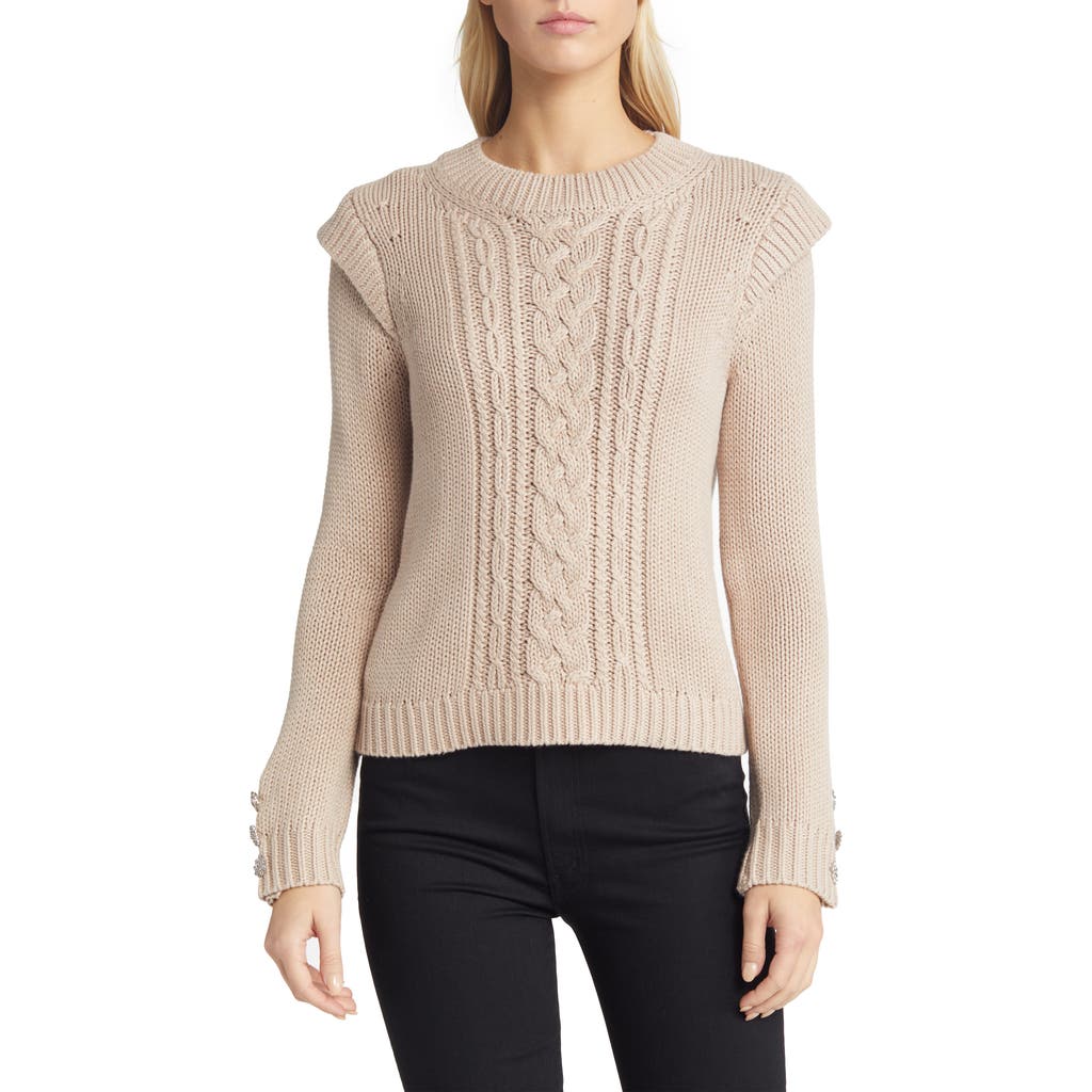 Wit & Wisdom Rhinestone Accent Crewneck Sweater In Brown
