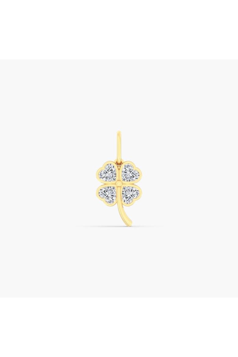 Four Leaf Clover Lab Diamond Charm in 14K, Main, color, Yellow Gold