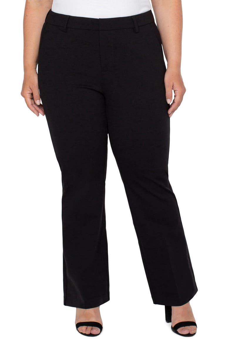 Kelsey Flare Ponte Trousers, Main, color, BLACK