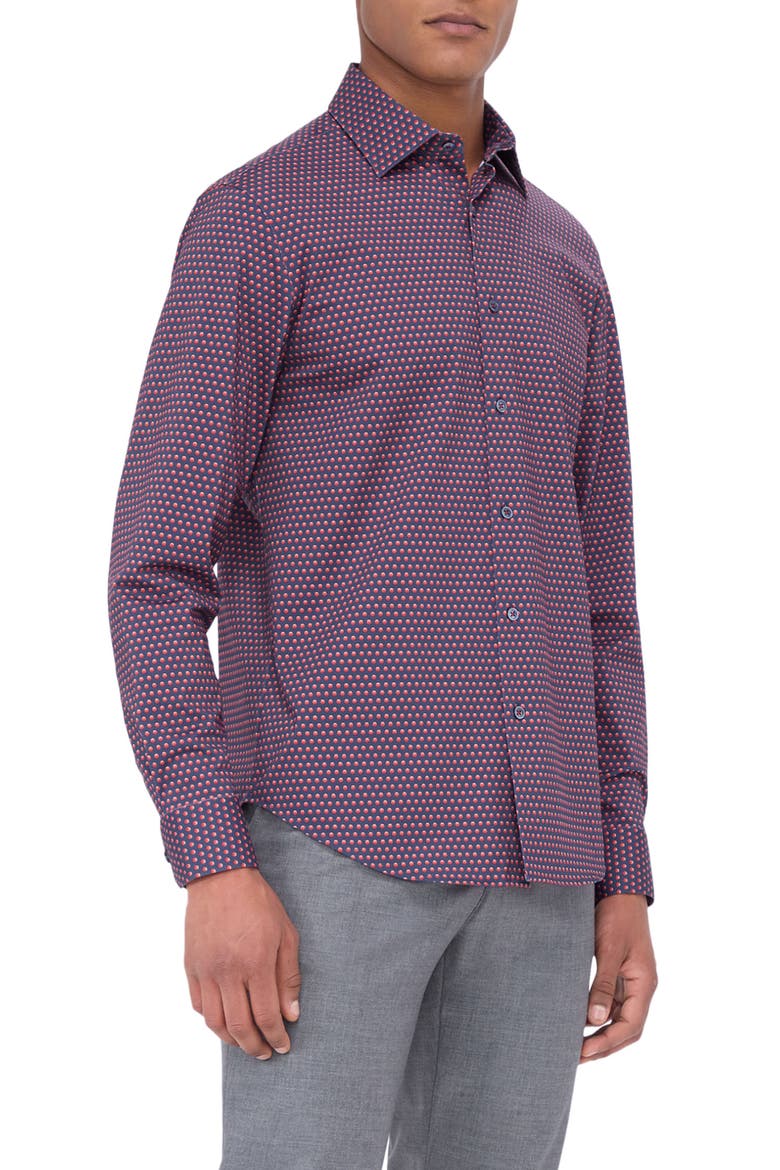 James OoohCotton® Dot Button-Up Shirt, Main, color, RUBY