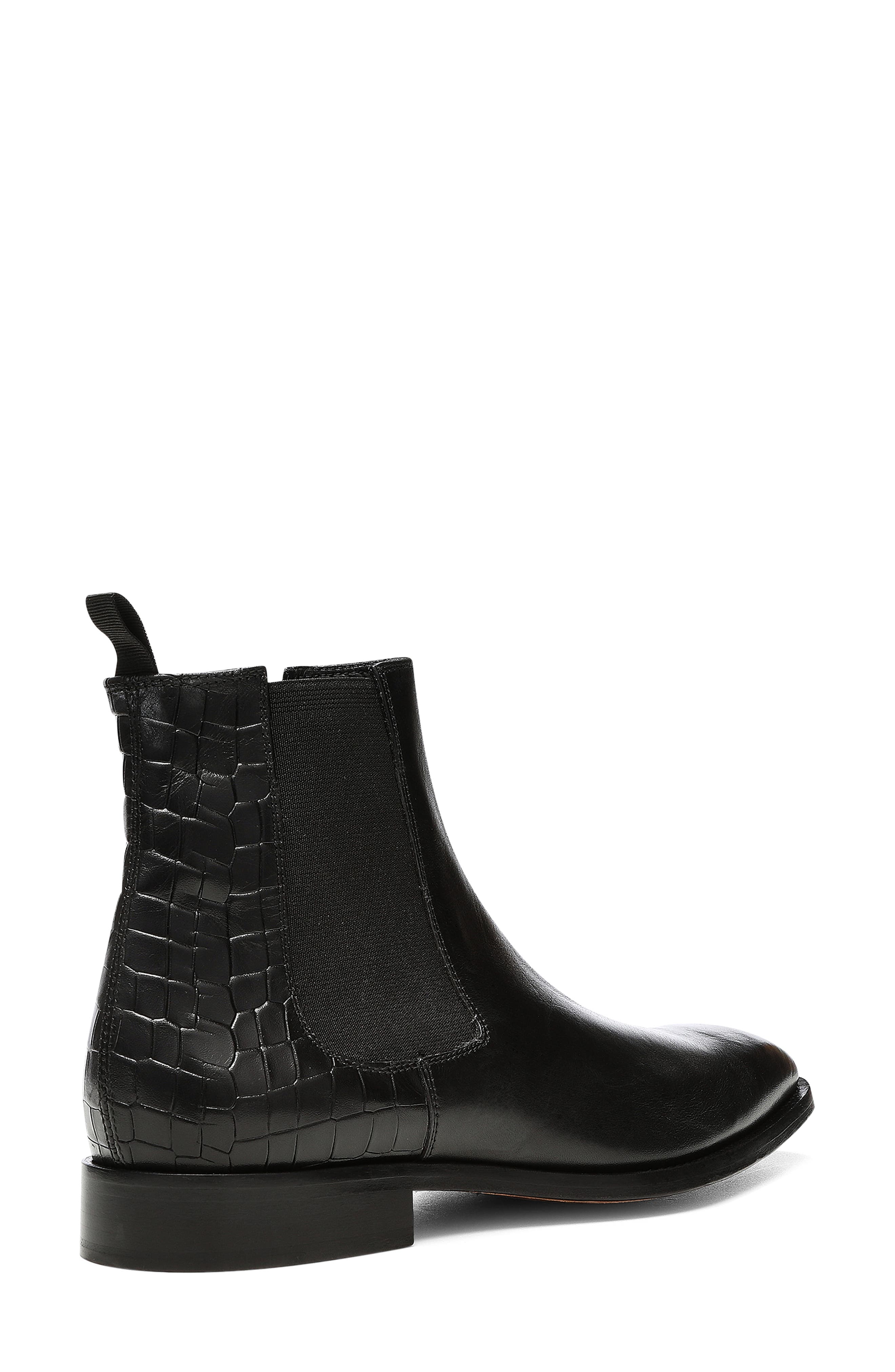 Donald Pliner Sloan Croc Embossed Chelsea Boot, Alternate, color, Black