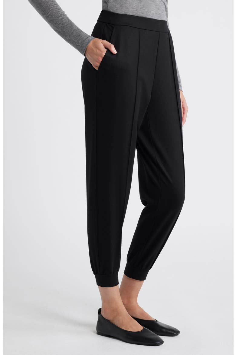 Pintuck Ankle Joggers, Alternate, color, BLACK