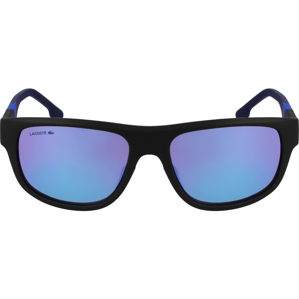Lacoste L6042s 55mm Rectangular Sunglasses In Black