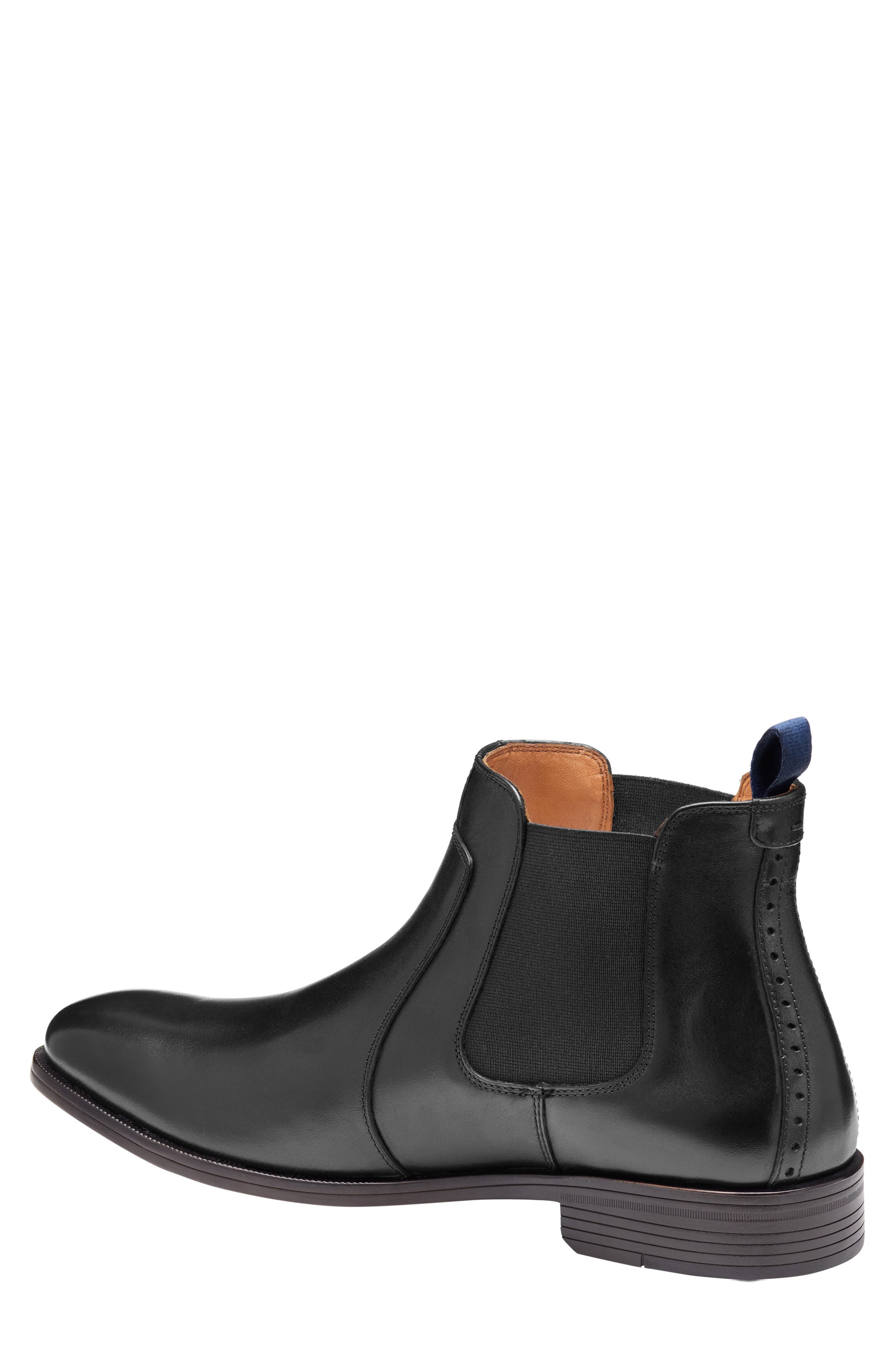 Johnston & Murphy Reeve Chelsea Boot, Alternate, color, Black Full Grain