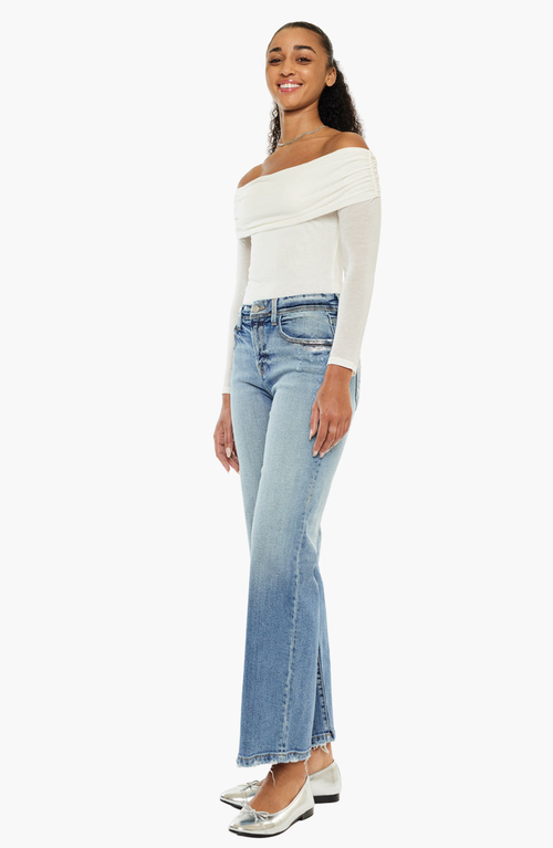 Official Kancan Usa Veronica Premier High Rise Slim Wide Leg Jeans In Medium Wash