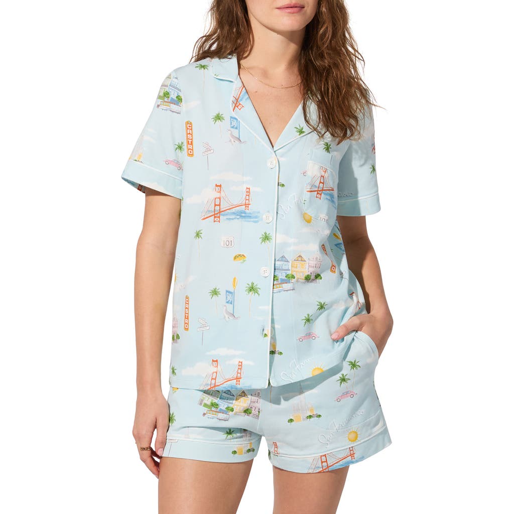 Bedhead Pajamas Print Jersey Short Pajamas In Blue