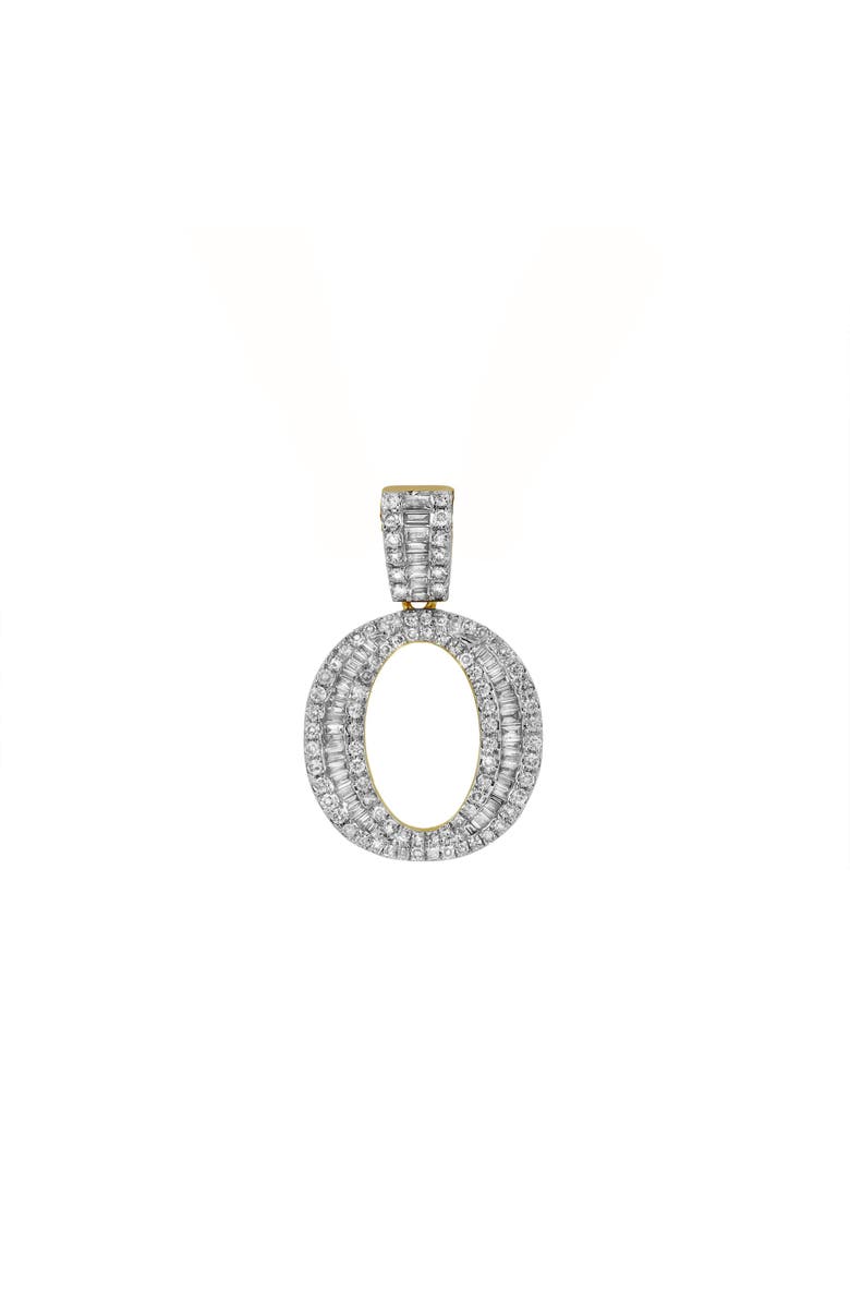 LuvMyJewelry O Initial Diamond Pendant 10K Yellow Gold - 0.81 Carats, Alternate, color, 10K Yellow Gold