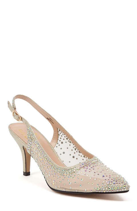 Lola Embellished Pointed Toe Slingback Pump (Women)