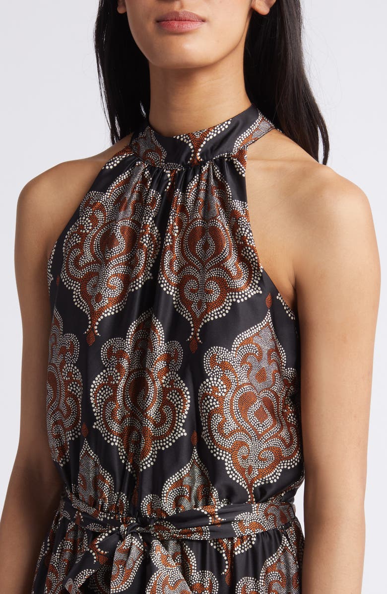 Julia Jordan Paisley Print Sleeveless Stretch Satin Maxi Dress, Alternate, color, 