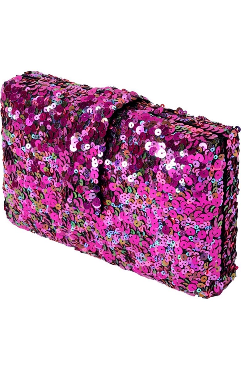 Simitri Classic Sequin Kitsch Clutch, Alternate, color, Radiant Rani