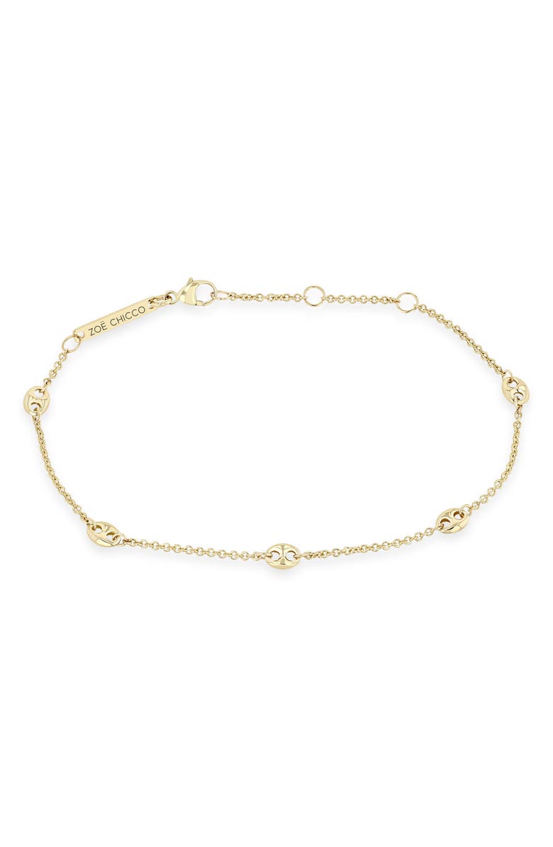 Zoë Chicco 14K Gold 5-Station Puffed Mariner Link Bracelet, Alternate, color, 14K Yellow Gold