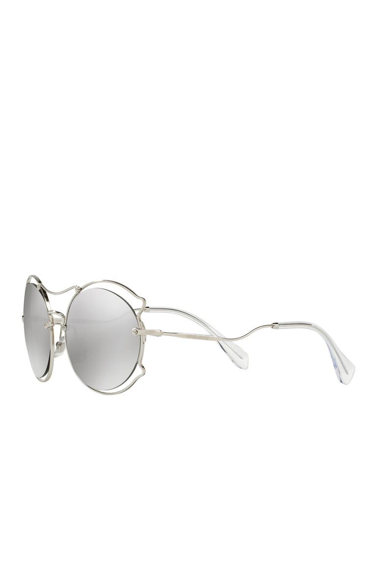 57mm Irregular Framed Sunglasses, Alternate, color, SILVER