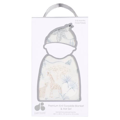 Just Born Swaddle Blanket & Hat Set, One Size In Multi