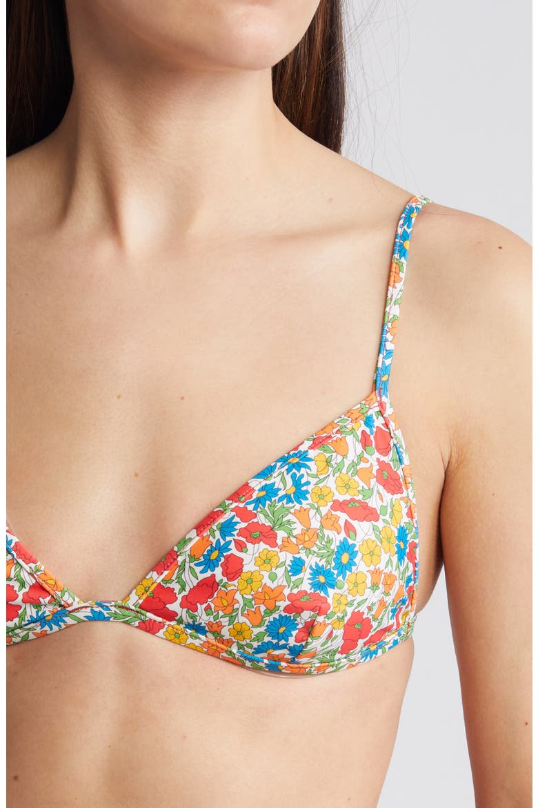 x Liberty London Yes Floral Print Bikini Top (Nordstrom Exclusive), Alternate, color, RED MULTI