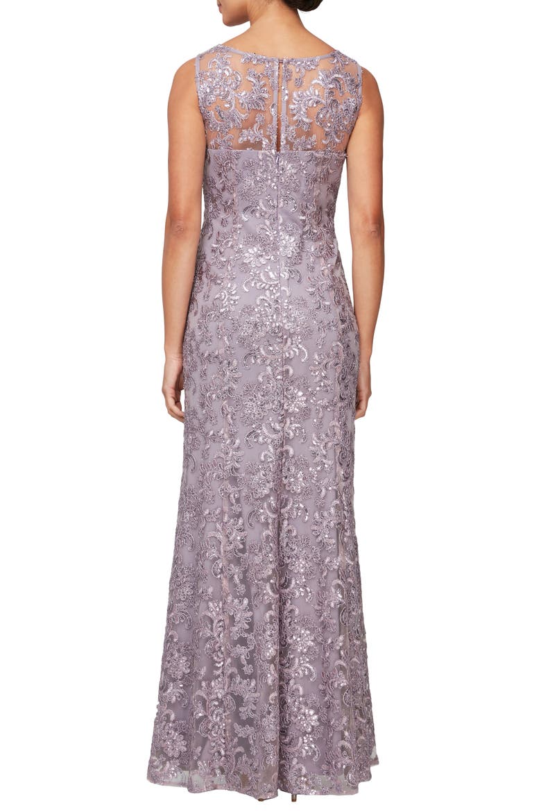 Sequin Sleeveless Gown with Shawl, Alternate, color, WISTERIA