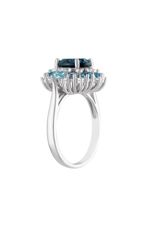 Fzn 14k Rose Gold Over Silver Amethyst & Pink Topaz Ring In Blue Topaz