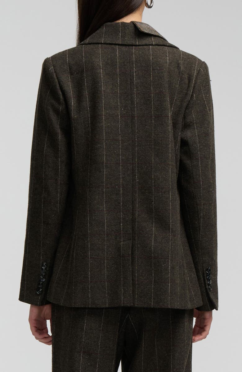 NVLT Double Lapel Tweed Blazer, Alternate, color, Brown