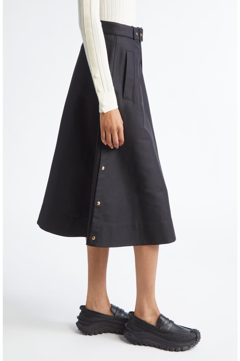Belted A-Line Skirt, Alternate, color, BLACK