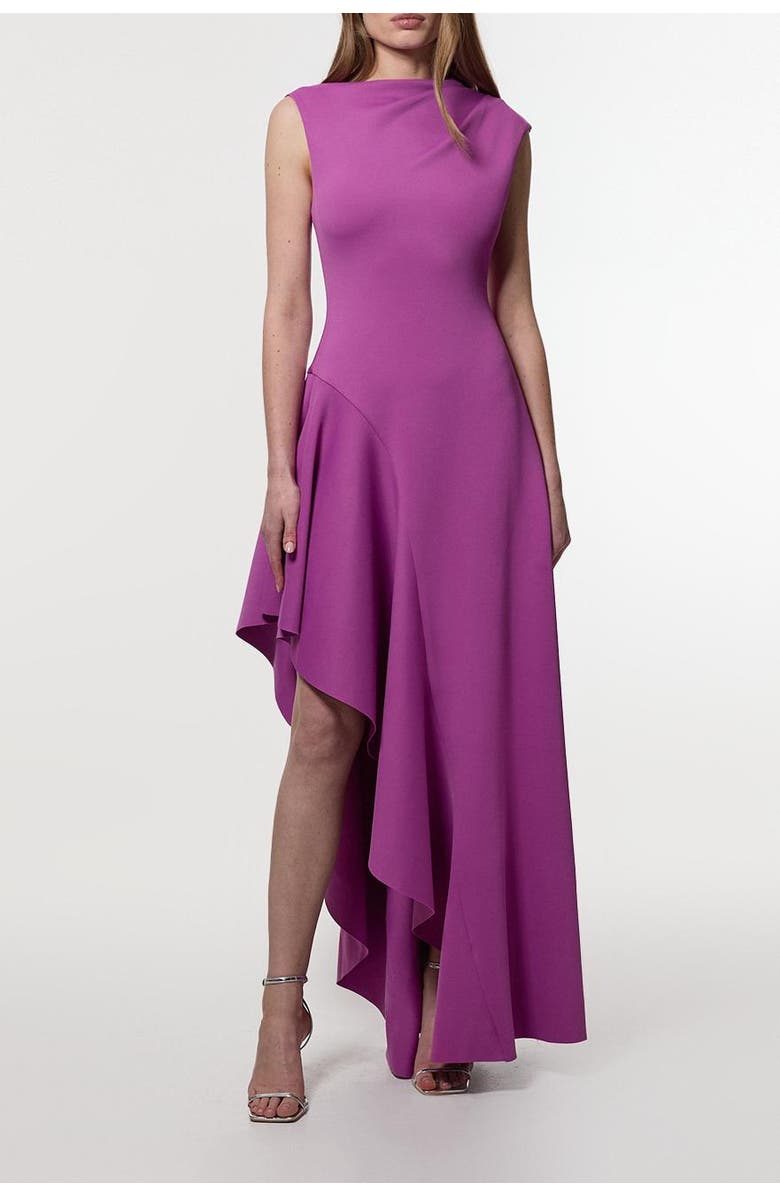 Karen Millen Waterfall Hem Maxi Dress, Alternate, color, Purple