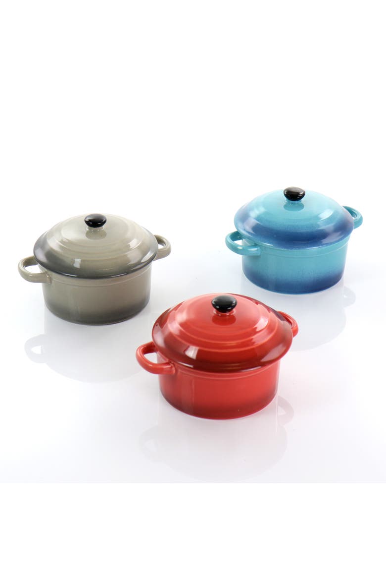 Pembury 3 Piece 9.6 Ounce Stoneware Assorted Casserole Dish Set, Main, color, Red