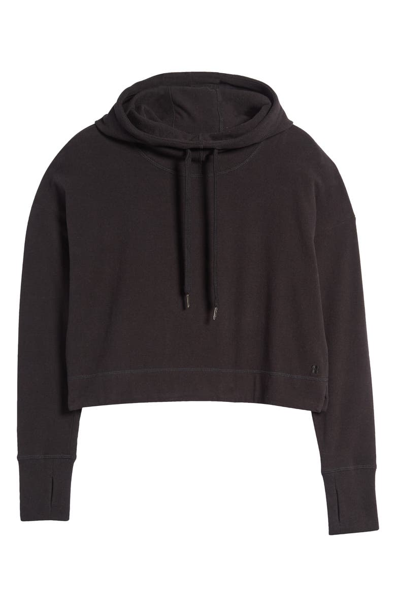 Sweaty Betty Escape Luxe Fleece Crop Hoodie, Alternate, color, Black