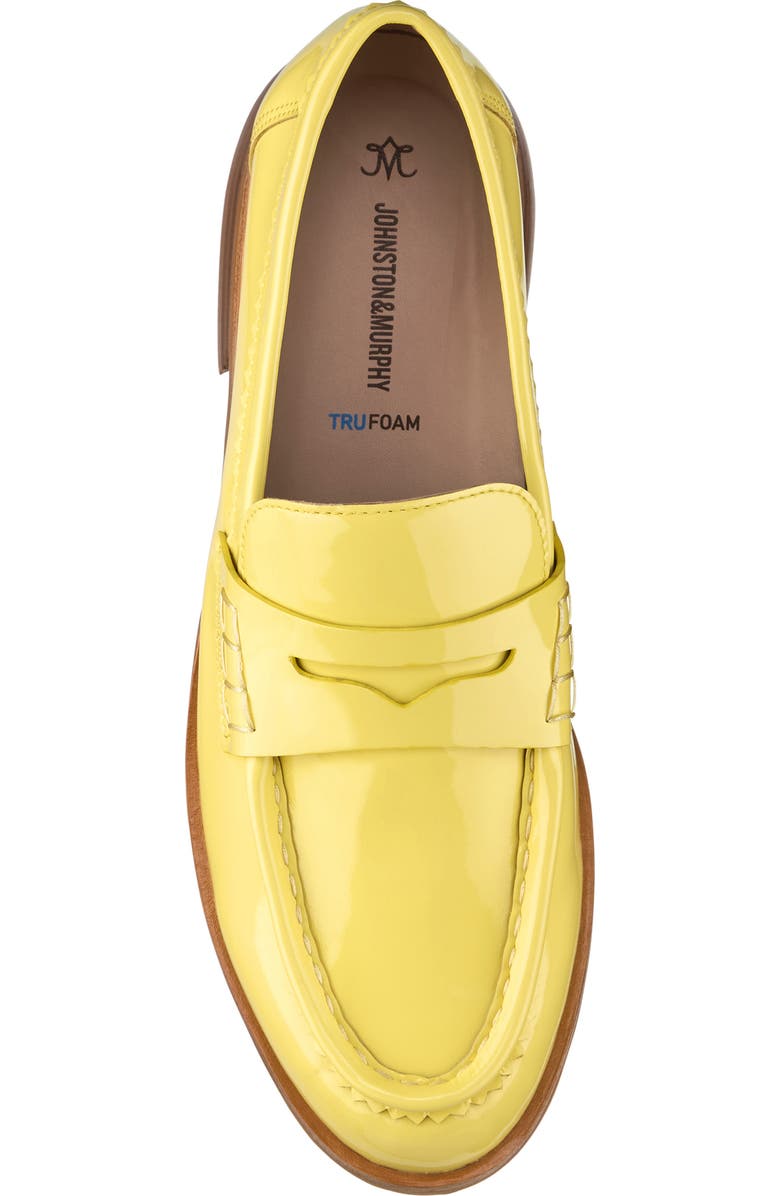 Johnston & Murphy Gillian Patent Leather Penny Loafer, Alternate, color, Yellow Patent Leather