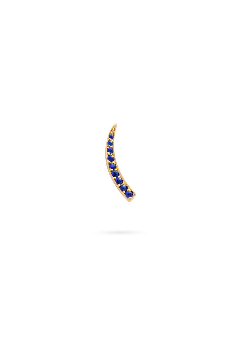 Mini Crescent Moon Single Earring. Handmade in Italy, Main, color, Right Side Sapphire