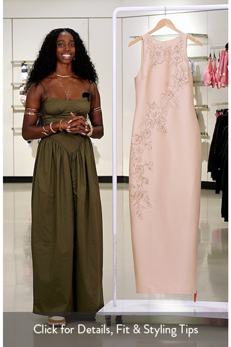 Floral Embroidered Column Gown video